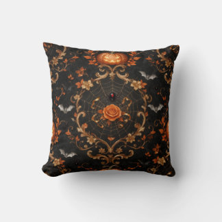 Gothic Oranje Roos Worp Kussen - Halloween