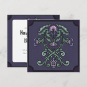 Gothic Ornamental Crest Birthday Invitation (Voorkant / Achterkant)