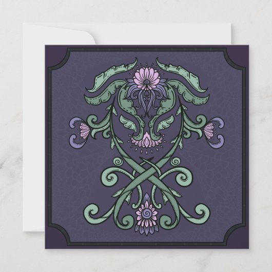 Gothic Ornamental Crest Birthday Invitation (Voorkant)