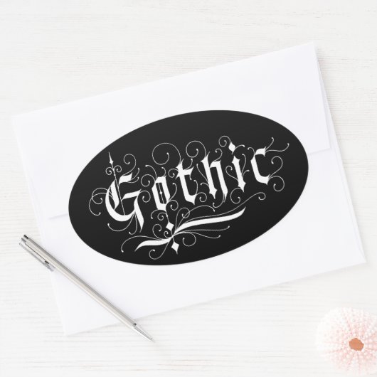 Gothic Ovale Sticker (Envelop)