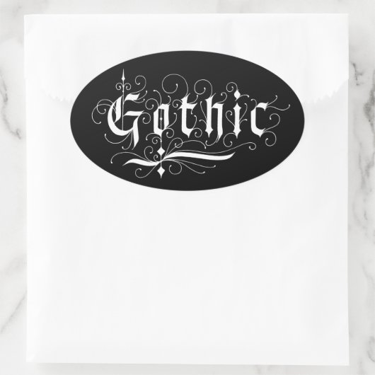 Gothic Ovale Sticker (Tas)