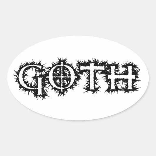Gothic Ovale Sticker (Voorkant)