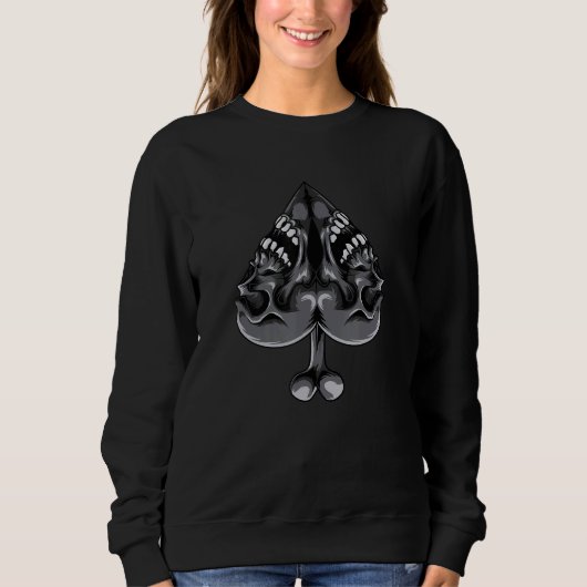 Gothic overlijden schedelas van schoppen trui (Voorkant)