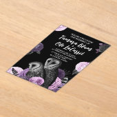 Gothic Owls Wedding Acryl Uitnodigingen (Laagn)