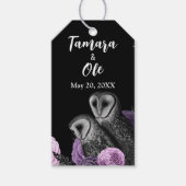Gothic Owls Wedding Cadeaulabel (Voorkant)