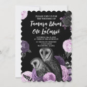 Gothic Owls Wedding Kaart (Voorkant)