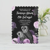 Gothic Owls Wedding Kaart (Staand voorkant)