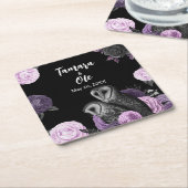 Gothic Owls Wedding Kartonnen Onderzetters (Schuin)