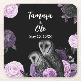 Gothic Owls Wedding Kartonnen Onderzetters