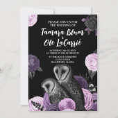 Gothic Owls Wedding Save The Date (Voorkant)