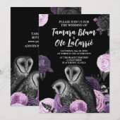 Gothic Owls Wedding Save The Date (Voorkant / Achterkant)