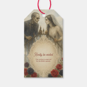 Gothic paar Zombie Halloween bruiloft Cadeaulabel