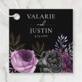 Gothic Paars and Black Floral Wedding Bedankjes Labels (Voorkant)
