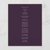 Gothic Paars and Black Floral Wedding Programme (Achterkant)