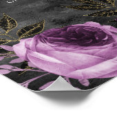 Gothic Paars and Black Floral Welcome Wedding Poster (Hoek)