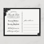 Gothic Paars & Black Halloween Save Date Briefkaar Aankondigingskaart (Achterkant)