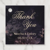 Gothic Paars Boho Elegant Wedding Bedankt Bedankjes Labels (Voorkant)