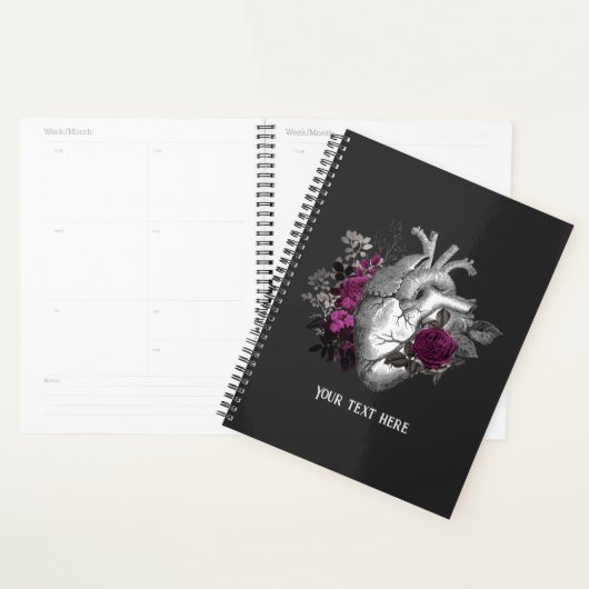  Gothic Paars Floral Heart Planner (Display)
