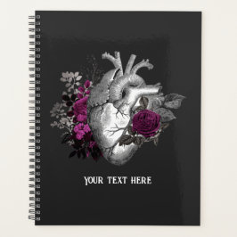  Gothic Paars Floral Heart Planner