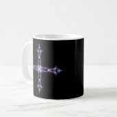Gothic Paars Fractal Cross Koffiemok (Voorkant links)