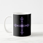 Gothic Paars Fractal Cross Koffiemok (Links)