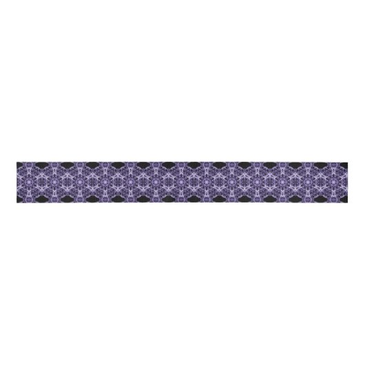 Gothic Paars Fractal Patroon Grosgrain Lint (Voorkant)