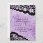 Gothic Paars Grunge Black Lace Rehearsal Dinner Kaart (Voorkant)