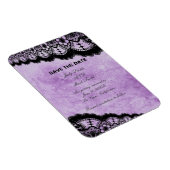 Gothic Paars Grunge Black Lace Save Date Magneet (Rechterzijde)
