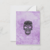 Gothic Paars Grunge Black Lace Save the Date Card Notitiekaartje (Achterkant)