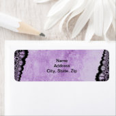 Gothic Paars Grunge Black Lace Weddenschap Etiket (Insitu)