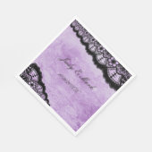 Gothic Paars Grunge Black Lace Weddenschap Paper Servet (Hoek)