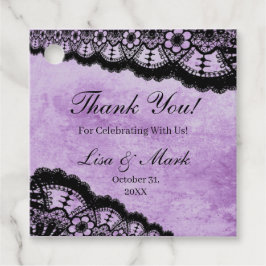 Gothic Paars Grunge Black Lace Wedding Bedankjes Labels