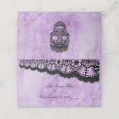 Gothic Paars Grunge Black Lace Wedding Plaatskaartje (Buitenkant ongevouwen)