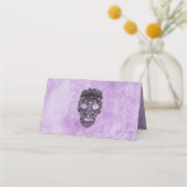 Gothic Paars Grunge Black Lace Wedding Plaatskaartje (Achterkant)