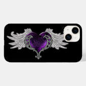 Gothic Paars hart met Angel Wings Case-Mate iPhone Case (Achterkant (horizontaal))