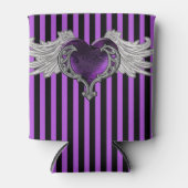 Gothic Paars hart met Angel Wings Koelbox Blikjeskoeler (Voorkant)