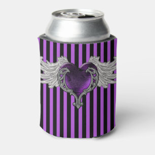 Gothic Paars hart met Angel Wings Koelbox Blikjeskoeler
