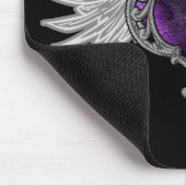 Gothic Paars hart met Angel Wings Mousepad Muismat (Hoek)