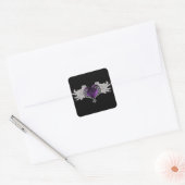Gothic Paars hart met Angel Wings Sticker (Envelop)