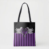 Gothic Paars hart met Angel Wings Tote Bag (Voorkant)