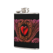 Gothic Paars Ornament met hartkolf Heupfles (Links)