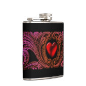 Gothic Paars Ornament met hartkolf Heupfles (Rechts)