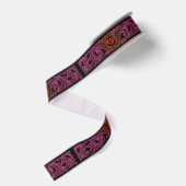 Gothic Paars Ornament met hartlint Grosgrain Lint (Achterkant)