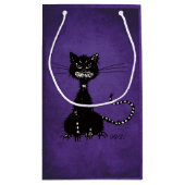 Gothic Paars Ragged Black Cat Klein Cadeauzakje (Achterkant)