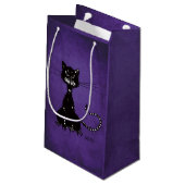 Gothic Paars Ragged Black Cat Klein Cadeauzakje (Achterkant Gekanteld)