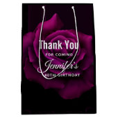 Gothic Paars-Red Rose Flower Birthday Dank je Medium Cadeauzakje (Voorkant)