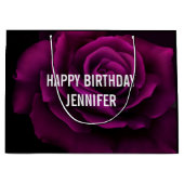 Gothic Paars-Red Rose Flower Birthday Groot Cadeauzakje (Voorkant)
