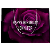 Gothic Paars-Red Rose Flower Birthday Groot Cadeauzakje (Achterkant)