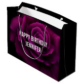 Gothic Paars-Red Rose Flower Birthday Groot Cadeauzakje (Achterkant Gekanteld)