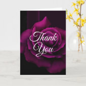 Gothic Paars-Red Rose Flower Party Dank je Kaart (Gele Bloem)